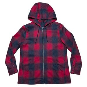 Pendleton Wm’s 100% Virgin Wool Buffalo Plaid Zip Hoodie Sz L